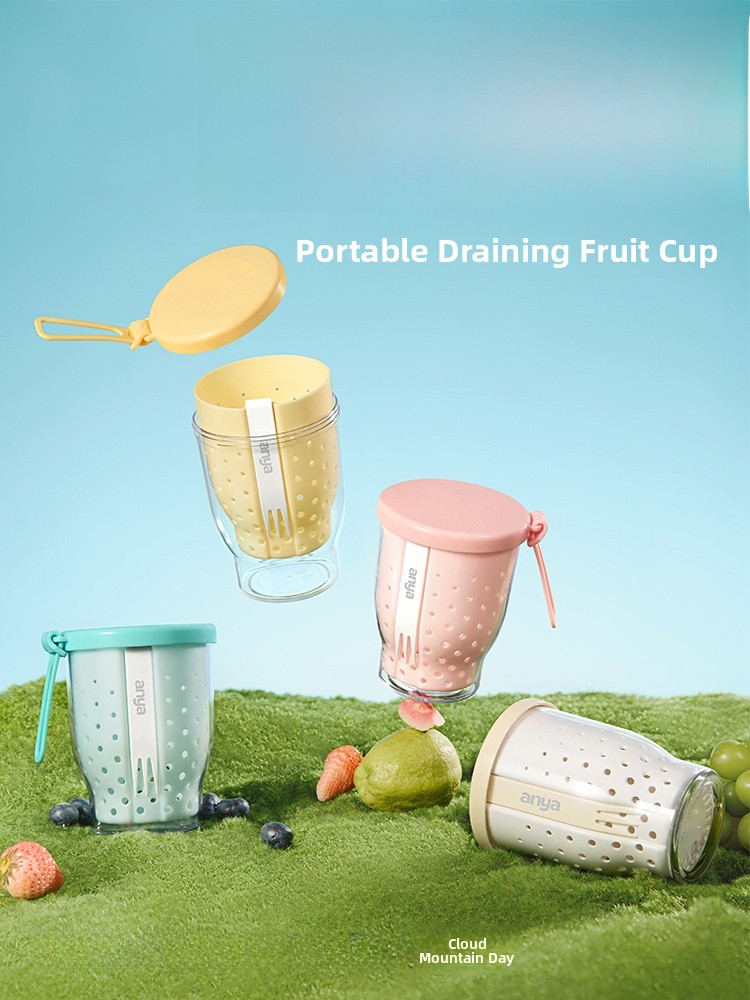Food Snacks Online - Gobelet à fruits portable avec fourchette