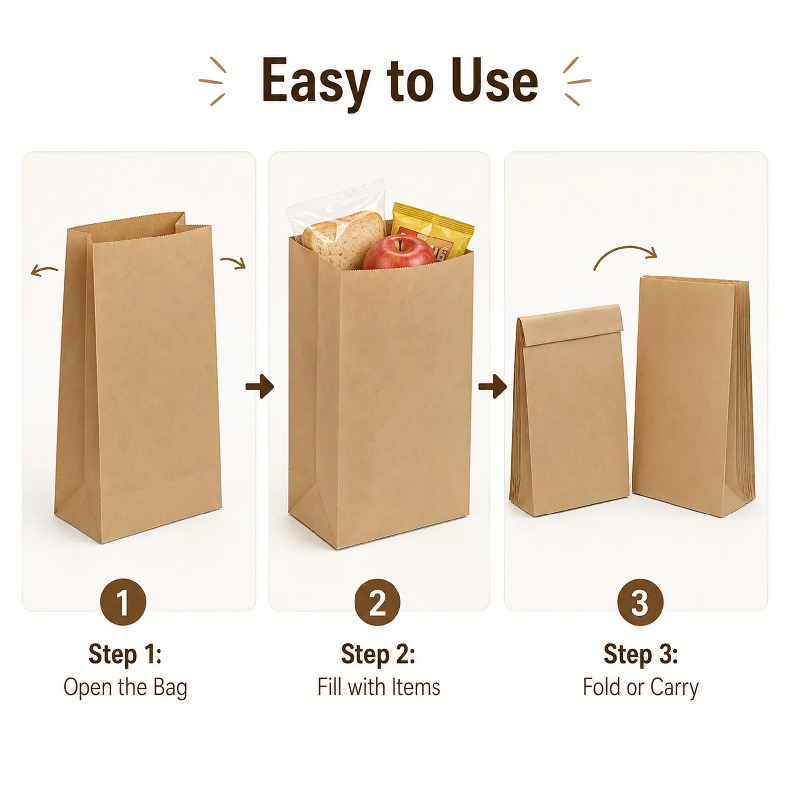 10-30 sacs en papier kraft bru - Food Snacks For School avis et prix